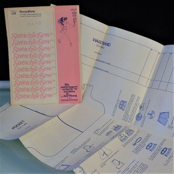 Stretch and Sew 650 Pattern Uncut Tennis Shorts - Picture 3 of 8